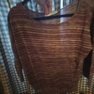 Maurices Burgundy and Cream Knit Sweater